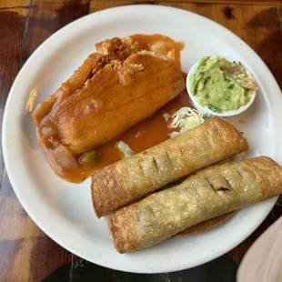 Two flautas and a tamal a la carte.