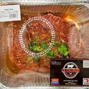 beef in foil container