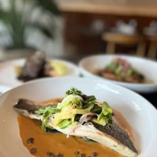 Baltimore Summer Restaurant Week menu highlight Branzino a la veracruzana, Hanger Steak, Pollo asado.