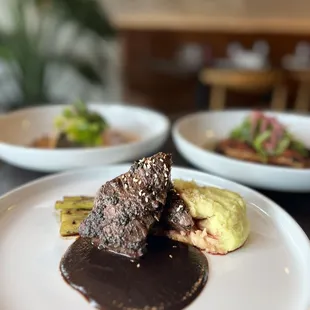 Baltimore Summer Restaurant Week menu highlight Branzino a la veracruzana, Hanger Steak, Pollo asado.