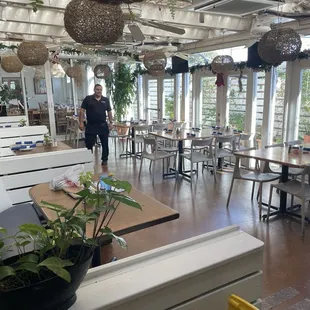 Enclosed patio with lots of natural light. And Kiko!