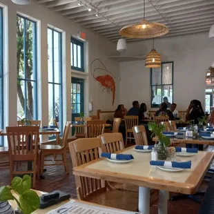 This dining room faces the patio