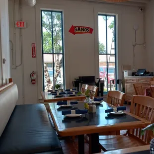 Big historic windows of this property make for a sunny exposure