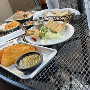 Birrria Tacos - Crunchy tacos - Mini chimichangas with rice and beans . Amazing flavor