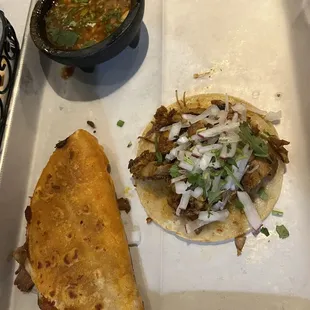 Birilla taco and chicken taco