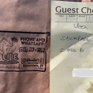 a phone and whatsapp receipt