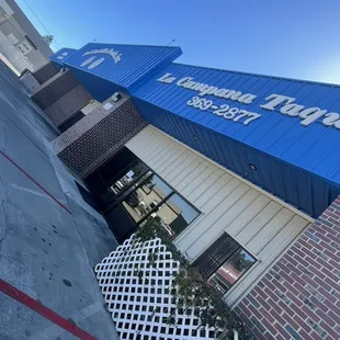 the front of the building