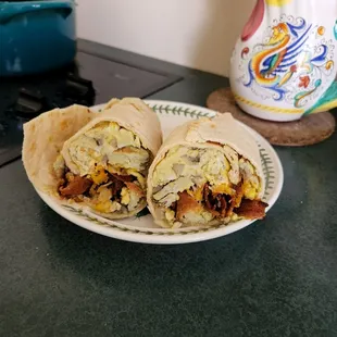 5-10-22: La Campana , Lodi. Breakfast burrito stuffed with egg, bacon and potato goodness.