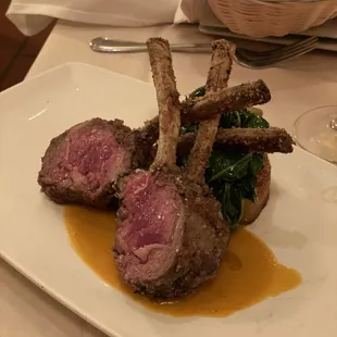 Rack of Lamb with potato cake &amp; Swiss chard $47