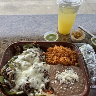 Alambres with birria