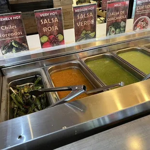 a variety of hot and cold food items