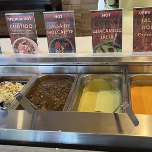 a variety of condiments