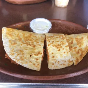 Chipotle chicken quesadilla
