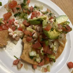 Shrimp ceviche tostada