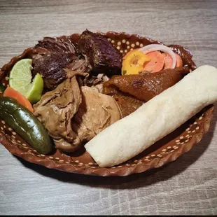 a plate of mexican food
