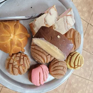 a variety of pastries on a plate