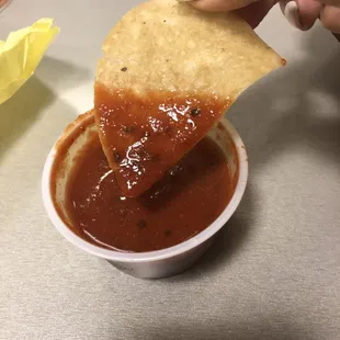 Thick spicy salsa! They also call it hot sauce but it&apos;s great because it&apos;s salty and spicy