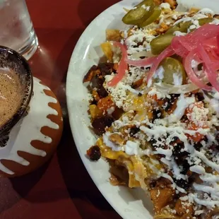 Chicken Nachos, Mexican Hot Chocolate