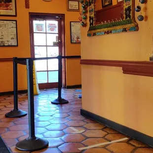 the entrance to the restaurant