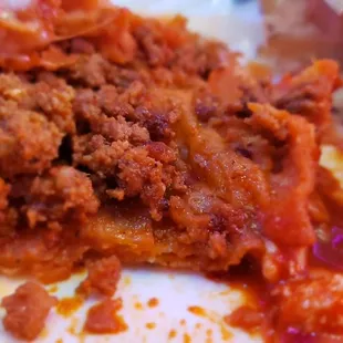 Ground beef enchilada was meaty