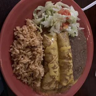 Enchiladas Rojo (filled with Ground Beef)