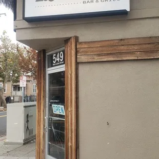 the front of the restaurant