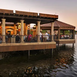 Water view at La Cantina de San Angel, a perfect spot for Epcot fireworks.