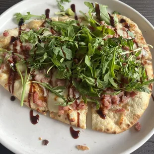 Fig jam and ham naan pizza