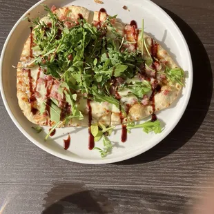 Fig jam and ham on naan