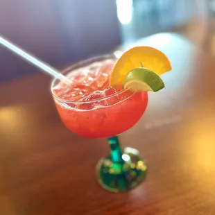 Strawberry margarita on the rocks