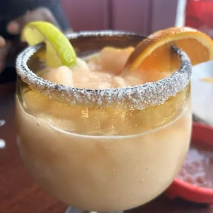 Peach frozen margaritas