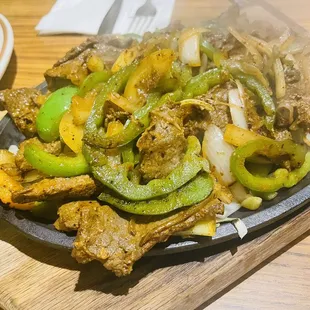 Steak fajitas.