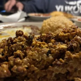 Heuvos con chorizo.