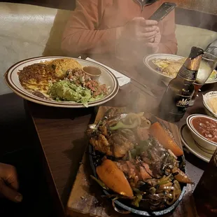 Chicken fajitas dinner