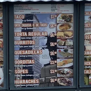 a menu for a mexican restaurant