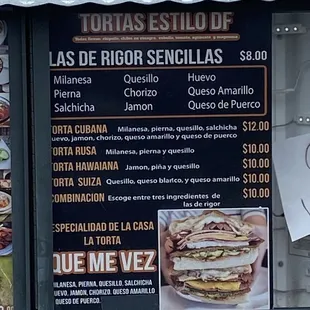 a menu for a mexican restaurant