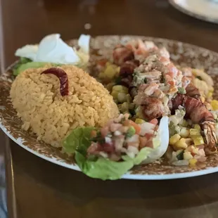 a plate of food on a table