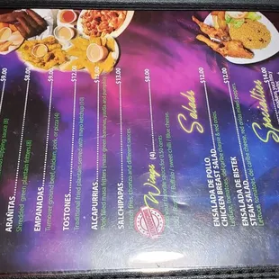 menu