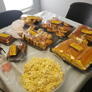 a table full of food