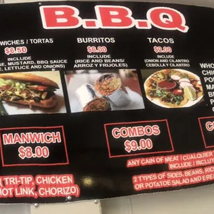 a menu for a bbq restaurant