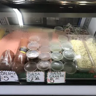 a variety of food items