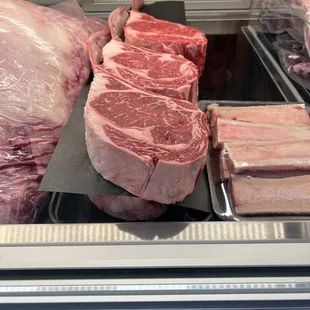 These are the legendary tomahawk steaks they offer. Very pricey but delicious nonetheless.