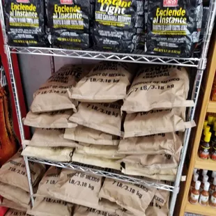 Mesquite lump charcoal.