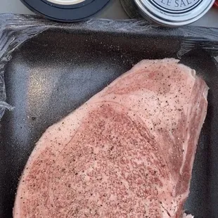 Japanese A5 Wagyu finished with a dollop of Urbani white truffle butter and some white truffle salt.