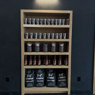 shelves of food items
