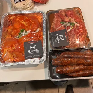 Chicken, chorizo and carne