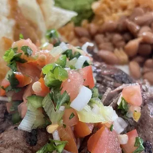 Ranchera Preparada Carne Asada with Pico de Gallo for the garnish!