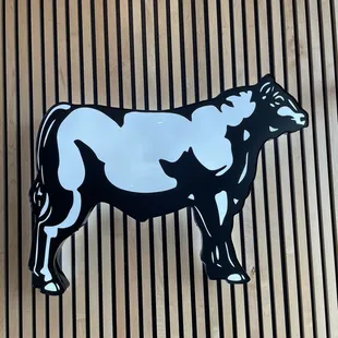 a black and white cow