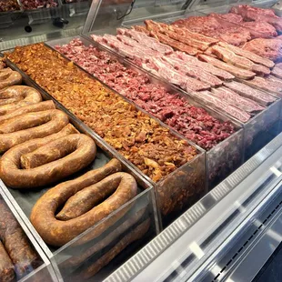a variety of sausages