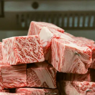 a pile of wagyu